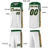 Custom White Side Pattern Sports Uniform Basketball Jersey