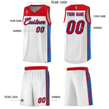 Custom White Side Pattern Sports Uniform Basketball Jersey