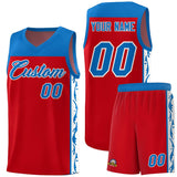 Custom Red Side Pattern Sports Uniform Basketball Jersey
