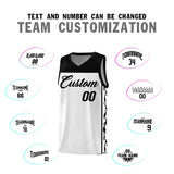 Custom White Side Pattern Sports Uniform Basketball Jersey