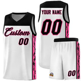 Custom White Side Pattern Sports Uniform Basketball Jersey