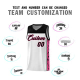Custom White Side Pattern Sports Uniform Basketball Jersey