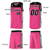 Custom Pink Side Pattern Sports Uniform Basketball Jersey