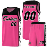 Custom Pink Side Pattern Sports Uniform Basketball Jersey
