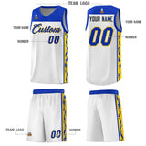 Custom White Side Pattern Sports Uniform Basketball Jersey