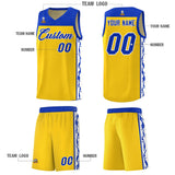Custom Gold Side Pattern Sports Uniform Basketball Jersey