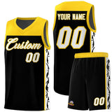 Custom Black Side Pattern Sports Uniform Basketball Jersey