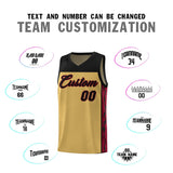 Custom Old Gold Side Pattern Sports Uniform Basketball Jersey