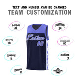 Custom Navy Side Pattern Sports Uniform Basketball Jersey