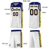 Custom White Side Pattern Sports Uniform Basketball Jersey