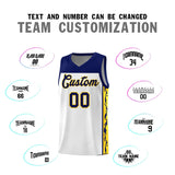 Custom White Side Pattern Sports Uniform Basketball Jersey