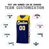 Custom Navy Side Pattern Sports Uniform Basketball Jersey
