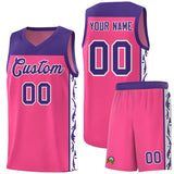 Custom Pink Side Pattern Sports Uniform Basketball Jersey