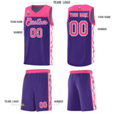 Custom Purple Side Pattern Sports Uniform Basketball Jersey