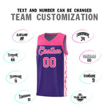 Custom Purple Side Pattern Sports Uniform Basketball Jersey