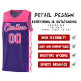 Custom Purple Side Pattern Sports Uniform Basketball Jersey