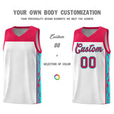 Custom White Side Pattern Sports Uniform Basketball Jersey