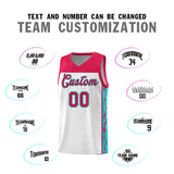 Custom White Side Pattern Sports Uniform Basketball Jersey