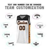 Custom White Side Pattern Sports Uniform Basketball Jersey