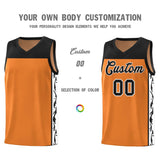 Custom Gold Orange Side Pattern Sports Uniform Basketball Jersey
