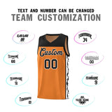 Custom Gold Orange Side Pattern Sports Uniform Basketball Jersey