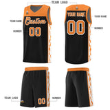 Custom Black Side Pattern Sports Uniform Basketball Jersey