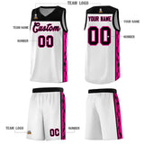 Custom White Side Pattern Sports Uniform Basketball Jersey