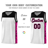 Custom White Side Pattern Sports Uniform Basketball Jersey