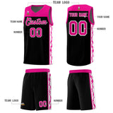 Custom Black Side Pattern Sports Uniform Basketball Jersey