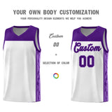 Custom White Side Pattern Sports Uniform Basketball Jersey