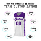Custom White Side Pattern Sports Uniform Basketball Jersey