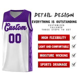 Custom White Side Pattern Sports Uniform Basketball Jersey