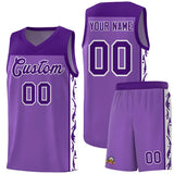 Custom Purple Side Pattern Sports Uniform Basketball Jersey