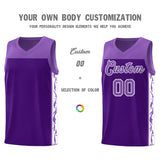 Custom Purple Side Pattern Sports Uniform Basketball Jersey