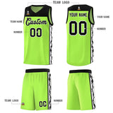 Custom Neon Green Side Pattern Sports Uniform Basketball Jersey