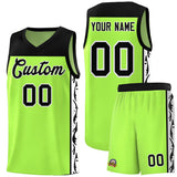 Custom Neon Green Side Pattern Sports Uniform Basketball Jersey