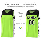 Custom Neon Green Side Pattern Sports Uniform Basketball Jersey