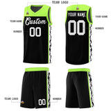 Custom Black Side Pattern Sports Uniform Basketball Jersey