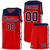 Custom Red Side Pattern Sports Uniform Basketball Jersey