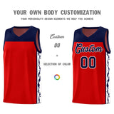 Custom Red Side Pattern Sports Uniform Basketball Jersey