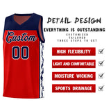Custom Red Side Pattern Sports Uniform Basketball Jersey