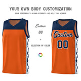 Custom Orange Side Pattern Sports Uniform Basketball Jersey