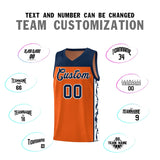 Custom Orange Side Pattern Sports Uniform Basketball Jersey