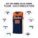 Custom Navy Side Pattern Sports Uniform Basketball Jersey