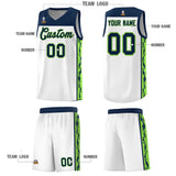 Custom White Side Pattern Sports Uniform Basketball Jersey