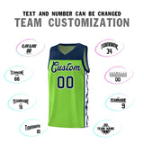 Custom Neon Green Side Pattern Sports Uniform Basketball Jersey