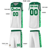 Custom White Side Pattern Sports Uniform Basketball Jersey
