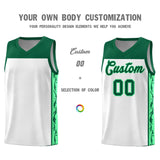 Custom White Side Pattern Sports Uniform Basketball Jersey
