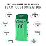 Custom Bright Green Side Pattern Sports Uniform Basketball Jersey
