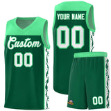 Custom Kelly Green Side Pattern Sports Uniform Basketball Jersey